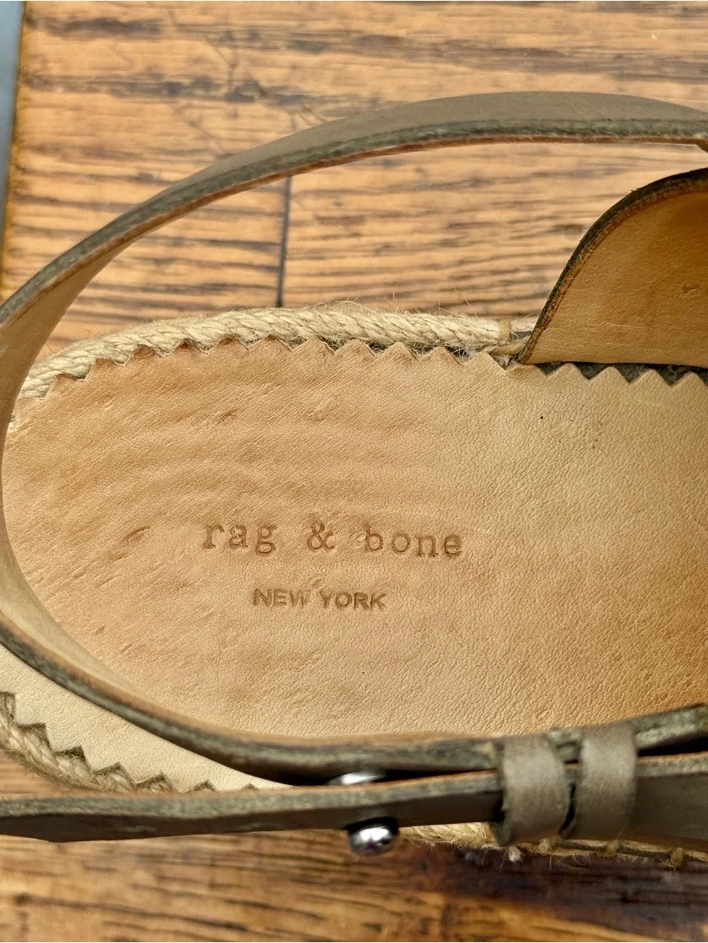 rag & bone Sayre Leather Espadrille Wedge Sandal (size IT 41/ US 11)